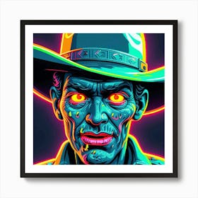 Zombie In Cowboy Hat Art Print