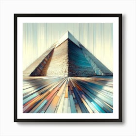 Line Art Color Drawing Great Pyramid Of Giza 2 Art Print