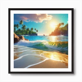 Sunset On The Beach 36 Art Print