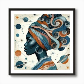 Nebulaine Celestial Portrait Art Print