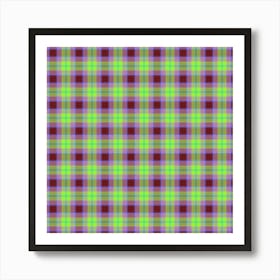 Purple And Green Plaid Fabric 1 Art Print