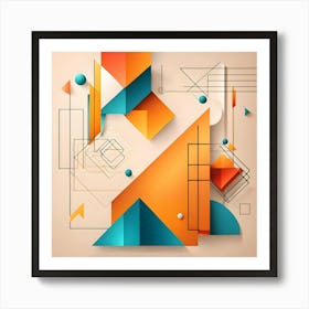 Abstract Triangles Geometric Design Art Print