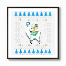 Hanukkah Llama Cute Alpaca Chanukah Ugly Christmas Xmas Gift Art Print