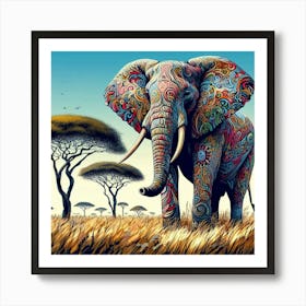 Illustration Elephant 3 Art Print