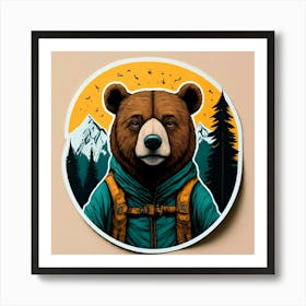 Bear In The Mountains Art Print