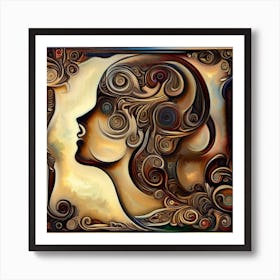 Abstract Of A Woman'S Face Art Print