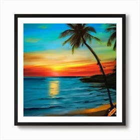 Craiyon 002926 A Landscape Painting Of The Vega Baja Puerto Nuevo Beach In Puerto Rico With Beautifu Affiche