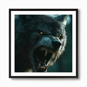 Fierce Predator: The Intensity of a Wolf's Gaze Art Print