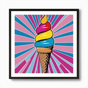 Ice Cream Cone Pop Art Art Print