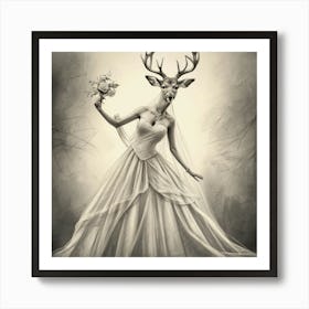 Deer Bride 12 Art Print