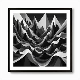 Black and White Abstract Art 320 Art Print