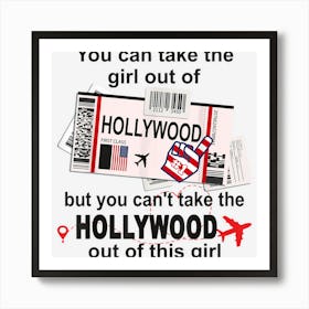 Flight Ticket Hollywood Girl From Hollywood Boarding Pass Art Print