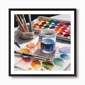 Color Harmony Watercolor 1 Art Print