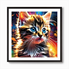 Kitten With Blue Eyes Art Print