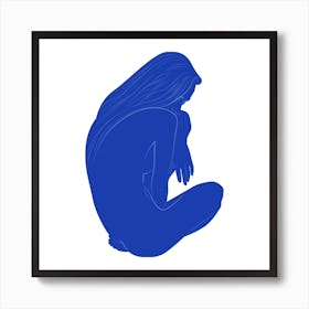 T14 Blue Nude Square Art Print