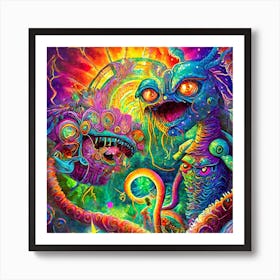 Psychedelic Monsters Art Print