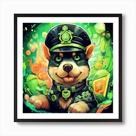 Dog In A Hat Art Print