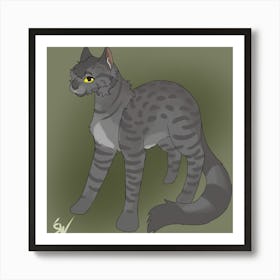 Grey Cat With Yellow Eyes Art Print