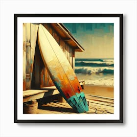 Surfboard On The Beach 10 Art Print