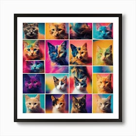 Collage Of Cats 1 Art Print