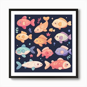 Colorful Fishes Art Print