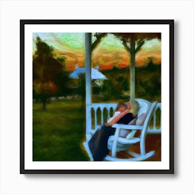 Rocking Chair At Sunset Art Print