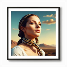 Woman With A Snake Art Print