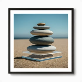 Zen balancing stones 1 Art Print