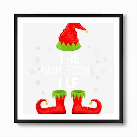 Paraprofessional Elf Xmas Funny Family Matching Christmas Art Print