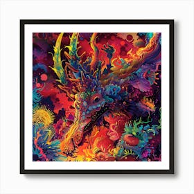 Psychedelic Dragon Art Print