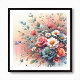 Bouquet of flowers Art Print