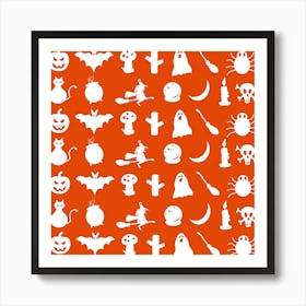 Halloween icons pattern Art Print