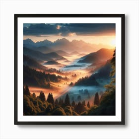 Sunrise In The Mountains 38 Art Print
