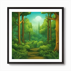 Forest Path Vector Illustration Art Print