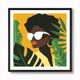 Afro-American Woman In Sunglasses 3 Art Print