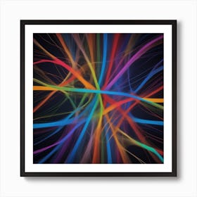 Abstract Colorful Lines 4 Art Print