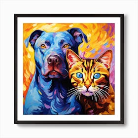 Dog And Cat Painting 3 Poster