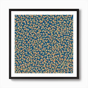 Blue And Orange Polka Dots Art Print