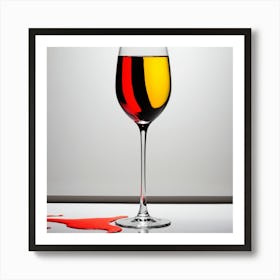 Wine Glass - modern art Art Print