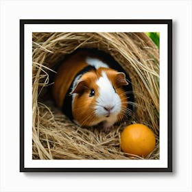 Guinea Pig In A Straw Nest Art Print