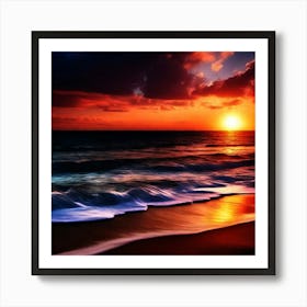 Sunset On The Beach 970 Art Print