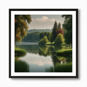 Lake In Autumn Art Print