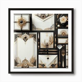 Deco Stationery Set 4 Art Print