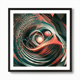 Whirlpool Of Shapes And Lines Surrealist And Abstract Art Print