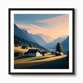 Village In The Mountains 3 Art Print