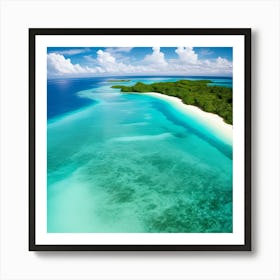 Aerial View Of A Tropical Island 1 Art Print