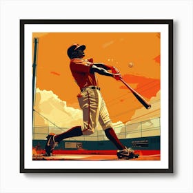 A Baseball Player Hitting Home Run Lofi Illustra 1718672720 1 Art Print