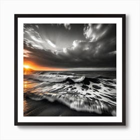 Sunset At The Beach 443 Art Print