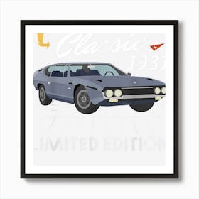 Born In 1957 Classic Old Vintage Car Birthday Celebration Art Print