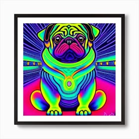 Psychedelic Pug Art Print